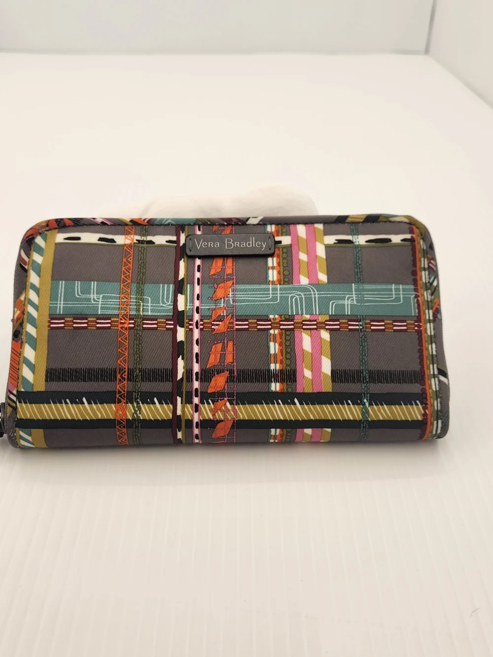 Vera Bradley Multicolor Plaid Zip-Around Wallet - Picture 2 of 8